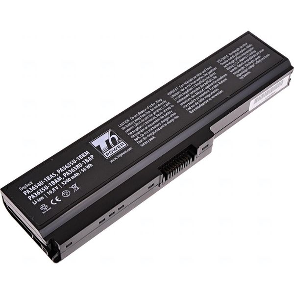 Batteria T6 Power Per Toshiba Satellite L770 Serie, Li-Ion, 10,8 V, 5200 Mah (56 Wh), Nero-image