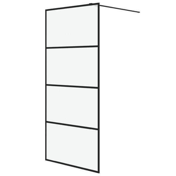 Vidaxl Schermo Doccia Per Cabina Doccia Nero 90X195Cm Vetro Esg Opaco-image