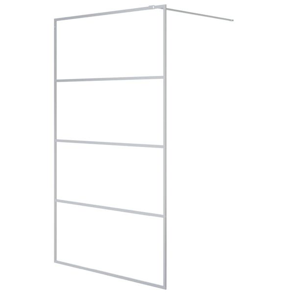 Vidaxl Schermo Doccia Per Cabina Doccia Argento 115X195 Cm Esg Vetro Chiaro-image