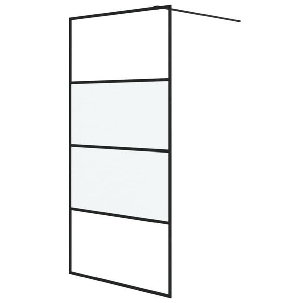 Vidaxl Schermo Doccia Per Cabina Doccia Nero 100X195 Cm Semi-Opaco Esg-image