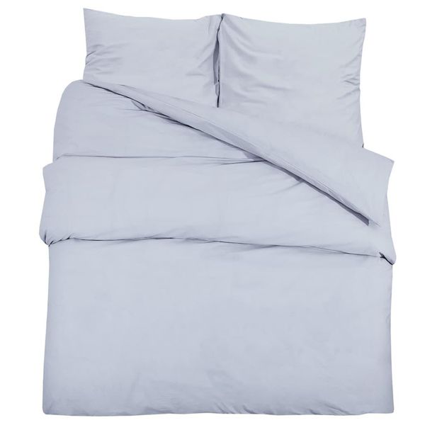 Vidaxl Set Di Biancheria Da Letto Grigio 200X200 Cm Microfibra Leggera-image