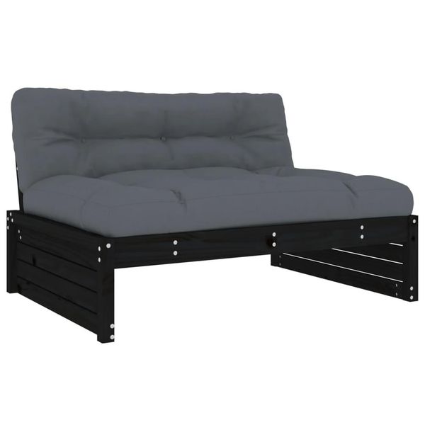Vidaxl Divano Centrale Nero 120X80 Cm In Legno Di Pino Massiccio-image