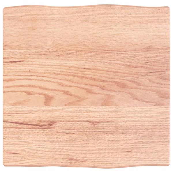 Piano Del Tavolo 40X40X2 Cm In Rovere Massiccio Trattato Bordo Albero-image