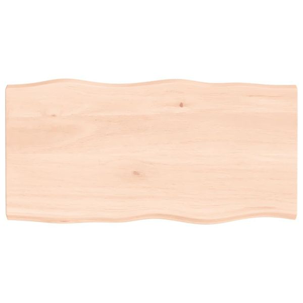 Piano Del Tavolo 100X50X(2-4) Cm In Legno Massiccio Non Trattato Bordo Albero-image