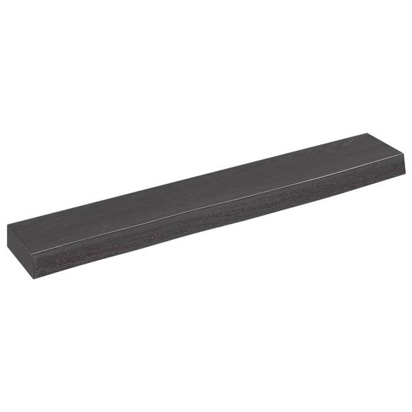 Vidaxl Mensola A Muro Marrone Scuro 60X10X4 Cm In Legno Massiccio Di Rovere Trattato-image