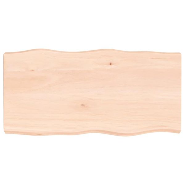 Piano Del Tavolo 80X40X(2-6) Cm In Legno Massiccio Non Trattato Bordo Albero-image