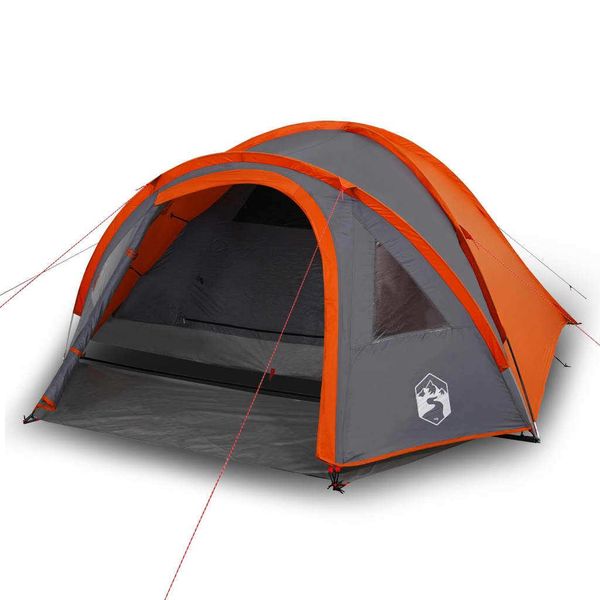 Vidaxl Tenda Da Campeggio A Cupola 4 Persone Arancione Impermeabile-image