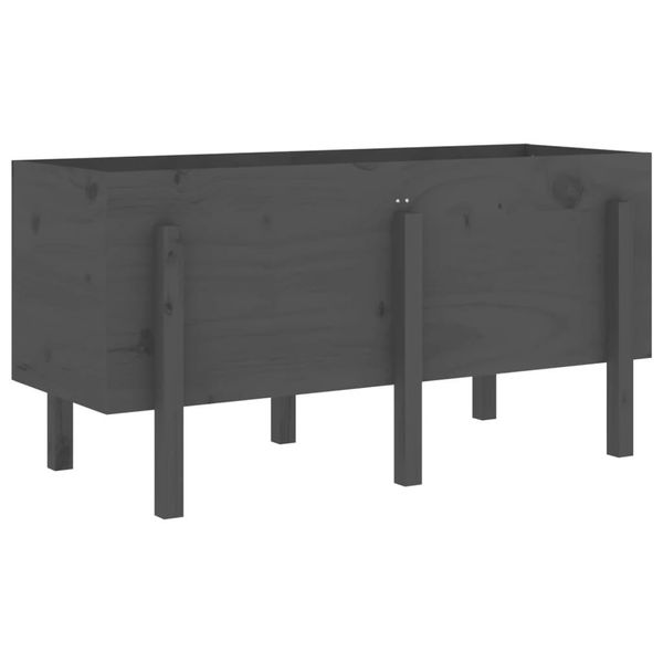 Vidaxl Letto Rialzato Grigio 121X50X57 Cm In Legno Di Pino Massiccio-image