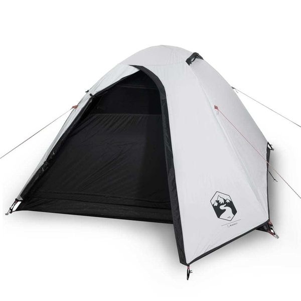 Vidaxl Tenda Da Campeggio A Cupola 3 Persone Bianco Scuro Impermeabile-image
