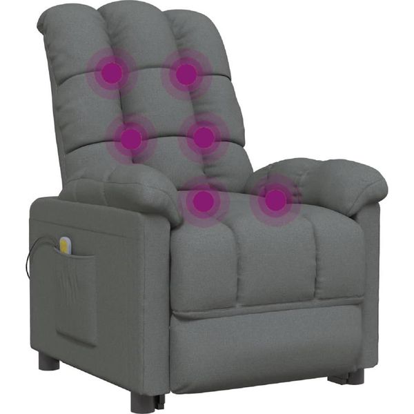 Syfax™ Poltrona Massaggiante Grigio Scuro In Tessuto-image