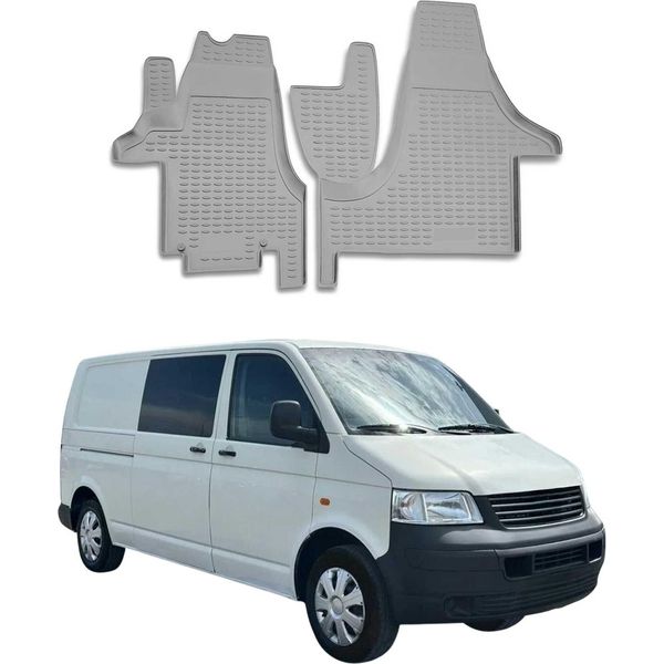 2003-2015 Vw Transporter T5 Tappetini Tpe Grigio 2 Pz-image