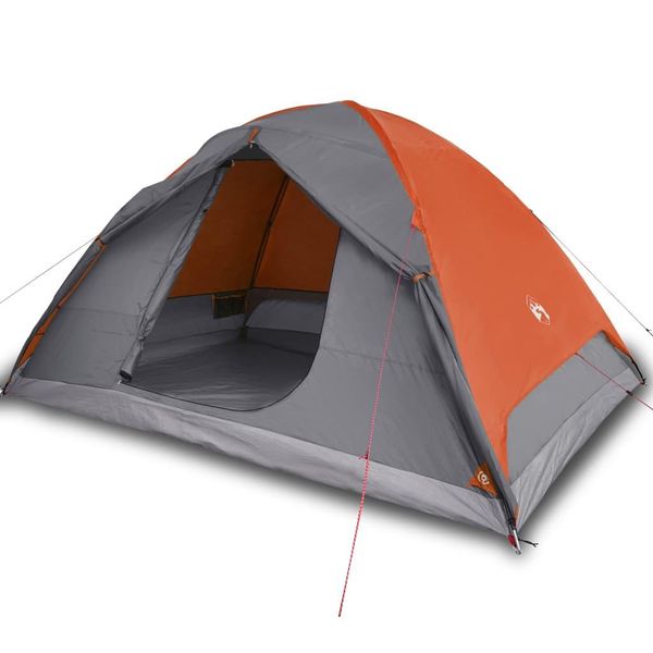 Vidaxl Tenda Da Campeggio A Cupola 6 Persone Arancione Impermeabile-image