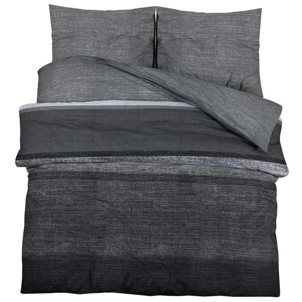 Vidaxl Set Di Biancheria Da Letto Grigio Scuro 155X220 Cm Cotone-image