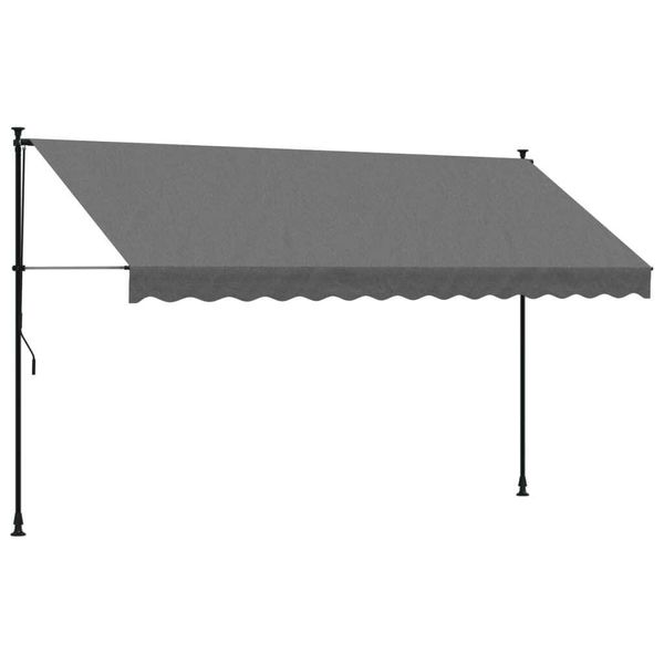 Vidaxl Tenda Retrattile Antracite 350X150 Cm In Tessuto E Acciaio-image