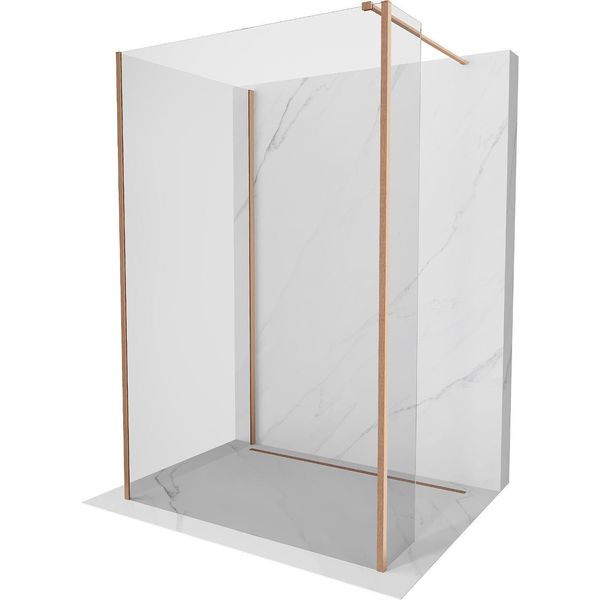 Mexen Kioto Parete Doccia Walk-In 135 X 80 X 30 Cm, Trasparente, Rame Spazzolato - 800-135-080-221-65-00-030-image