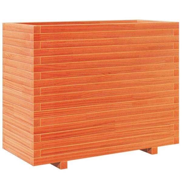 Vidaxl Fioriera Marrone Cera 90X40X72,5 Cm In Legno Di Pino Massiccio-image