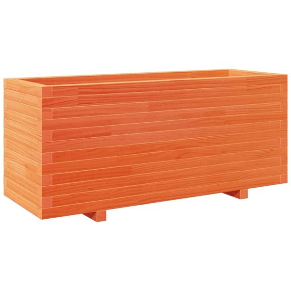 Vidaxl Fioriera Marrone Cera 110X40X49,5 Cm In Legno Di Pino Massiccio-image