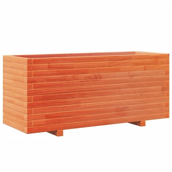 Vidaxl Fioriera Marrone Cera 110X40X49,5 Cm In Legno Di Pino Massiccio-image
