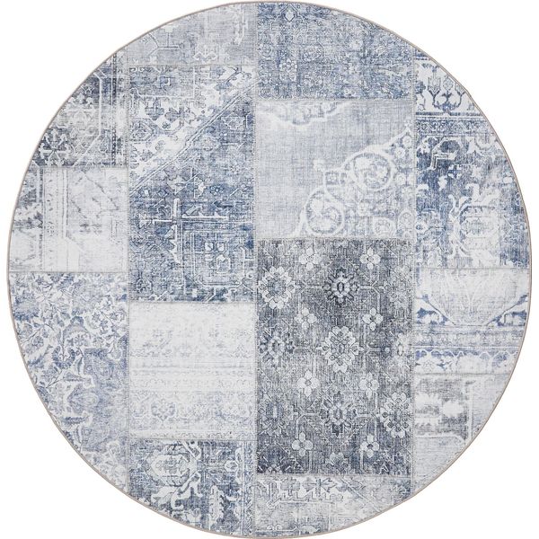 Tappeto Interiyou Lavabile Gent Blue ø 120 Cm Rotondo-image