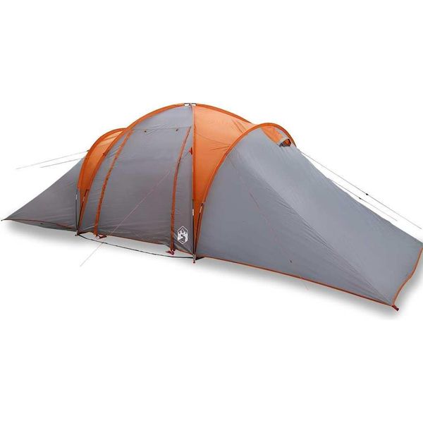 Vidaxl Tenda Familiare A Cupola 6 Persone Grigio E Arancione Impermeabile-image