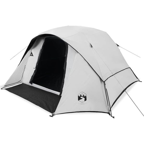 Vidaxl Tenda Da Campeggio 4 Persone Bianca Oscurata Impermeabile-image