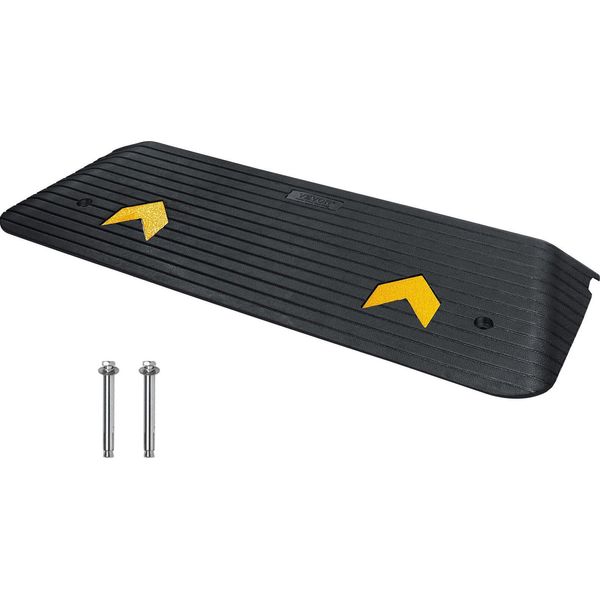 Rampa Per Soglie In Gomma Piena Rampa Per Soglie Di Porte Con Portata Di 15 Tonnellate Rampa Per Cordoli Con Canale 110X32X3,8 Cm Rampa Per Sedie A Rotelle Rampa In Gomma Ideale Per Terreni Irregolari Cordoli-image