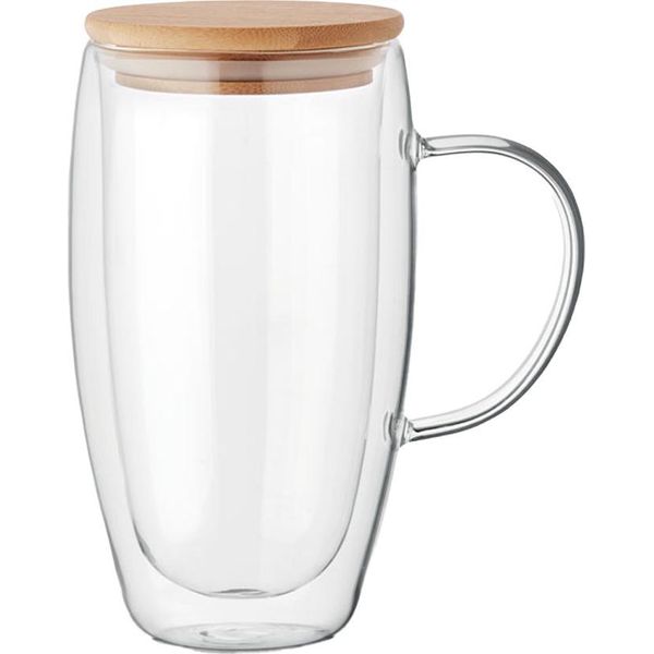Midocean - Tazza Da Caffè "Existing Name"", Vetro Borosilicato, Doppia Parete, 450Ml MO1743 (Taglia Unica) (Trasparente)"-image