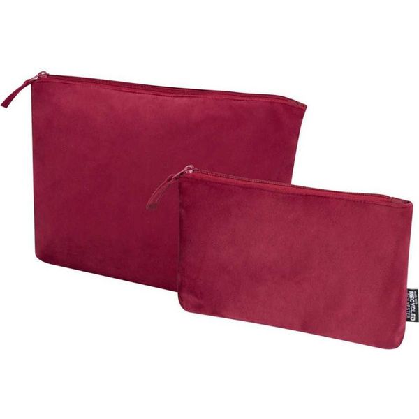 Floso - Borsa Per Cosmetici "Swift"", Velluto, Materiale Riciclato (Confezione Da 2) PF4808 (Taglia Unica) (Rosso Bordeaux)"-image