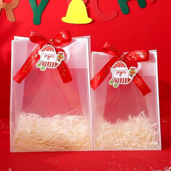 Inf Grande Sacchetto Regalo Natalizio - Pp, Design Festivo Con Nastro E Cartoncino-image