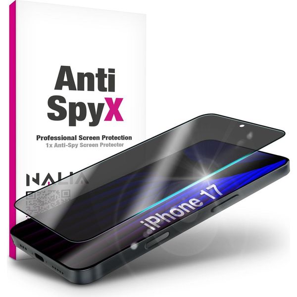 Vetro Privacy "Antispyx"" Per Apple Iphone 17 - Anti Spy Privacy / Display Protettivo Vetro 9H / No Spy Vetro Temperato / Case Friendly - Nero"-image