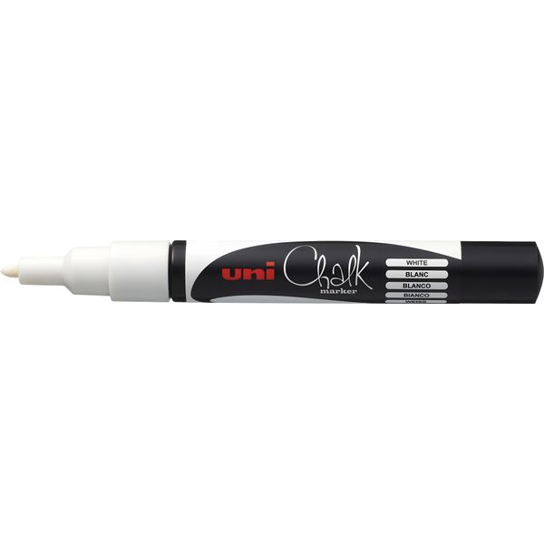 Uni-Ball® 186101 Marcatore A Gesso Uni Chalk - 0,9-1,3 Mm, Bianco-image