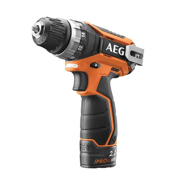 Trapano Avvitatore Aeg 12V Li-Ion - 2 Batterie 2,0 Ah Litio-Pro - 1 Caricatore 40Min - BS12C2-202C-image