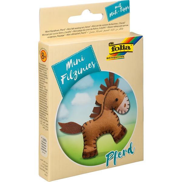 Folia 52905 Folia Mini Set Da Cucito In Feltro "Filzinies"", 11 Pezzi, Cavallo"-image