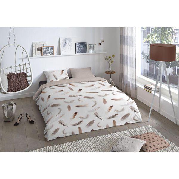 Biancheria Da Letto Good Morning In Flanella 3 Pezzi Copripiumino 240 X 220 Cm Federa 60 X 70 Cm Piume 7020.00.03 Bianco-image