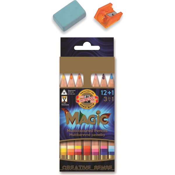 Koh-I-Noor Koh-I-Noor Pastelli Multicolore Magic Natur Multicolore Set 12+1 Pezzi-image