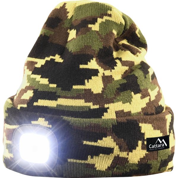 Cattara 14020 - Berretto Army Con Lampada A Led Ricarica Usb-image
