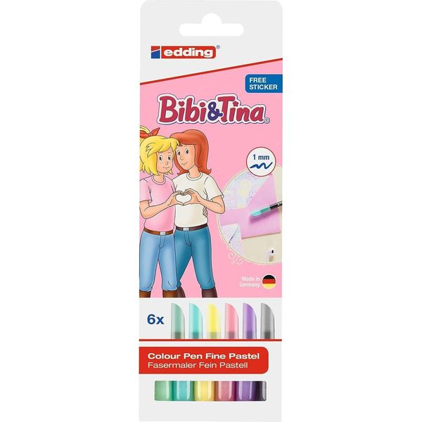 Edding 4-1200-6-1999 6 Edding E-1200 Bibi & Tina Filzstifte Farbsortiert-image