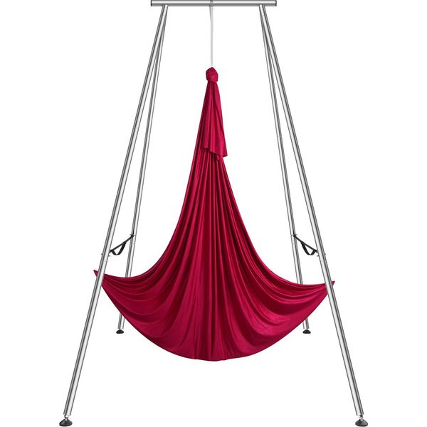 Vevor Amaca Da Yoga Aerea Con Telaio Da Yoga 6 X 2,6 M, Rosso Yoga Swing Air Flying, Yoga Swing Hammock Swing 250 Kg Max. Capacità Di Carico, Inclusi Calzini Da Yoga E Cuscinetti Per I Piedi, Esercizi Antigravitazionali-image