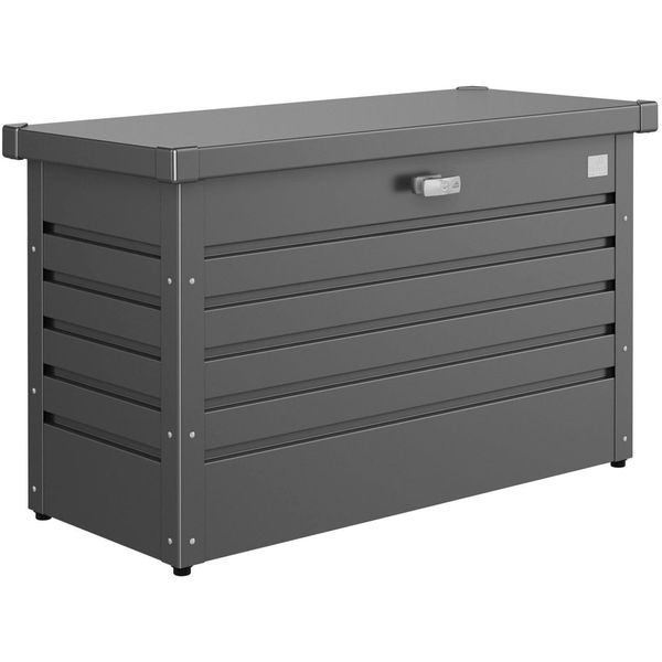 Gartenbox BioHort "Freizeitbox Gr. 100, Verschiedene Farben", Grau (Dunkelgrau, Metallic), B:101Cm H:61Cm T:46Cm, Stahl, Aufbewahrungsboxen, Gartenbox, 101X46X61 Cm, FormschöNe & Langlebige Box-image