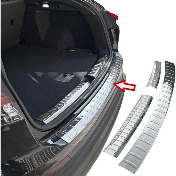 Protezione Paraurti In Acciaio Inox Interna + Esterna Cromata Adatta Per Audi Q4 E-Tron Sportback Bj Dal 2024>-image