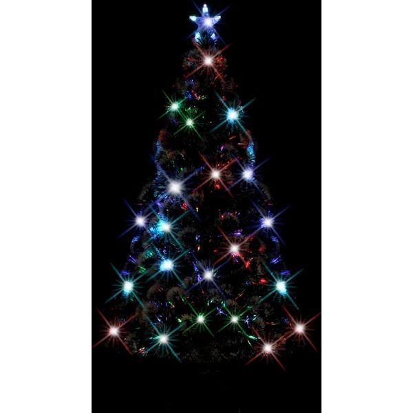 Vidaxl Albero Di Natale Artificiale Con Supporto/Led 150 Cm In Fibra Ottica-image