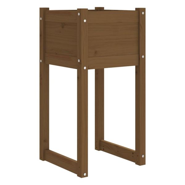 Vidaxl Fioriera Marrone Miele 40X40X81 Cm In Legno Di Pino Massiccio-image