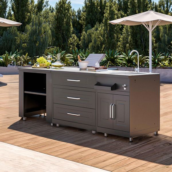 Cucina Da Esterno A 3 Pezzi Con Lavello - Oviala Memphis-image