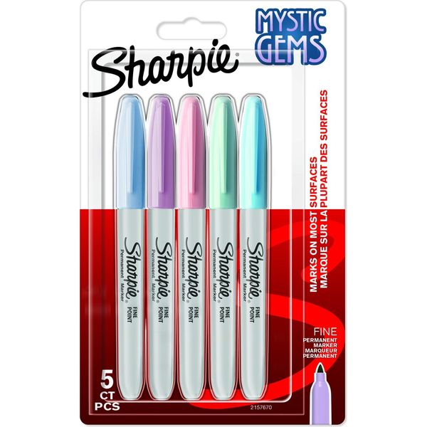 Sharpie 2157670 Sharpie Permanentmarker Rundspitze F 0,9Mm Edelsteinfar. 5Er Blister-image