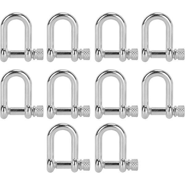 10Pcs U Forma Morsel Lega Di Zinco D Anello Serratura Arco Per Paracord Braccialetto Testa Rotonda-image