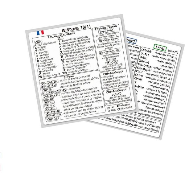 Inf Adesivi Scorciatoie Tastiera Francese Windows - Aumenta La Produttività-image