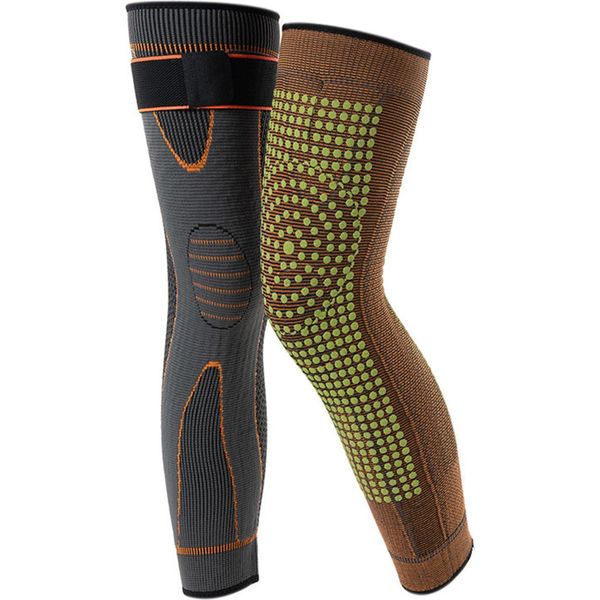 Ginocchiere Con Cinturino, Beige E Arancione, Supporto Esteso Con Estratto Di Artemisia, Traspirante Ed Elastico, Per Lo Sport E La Protezione Delle Articolazioni-image