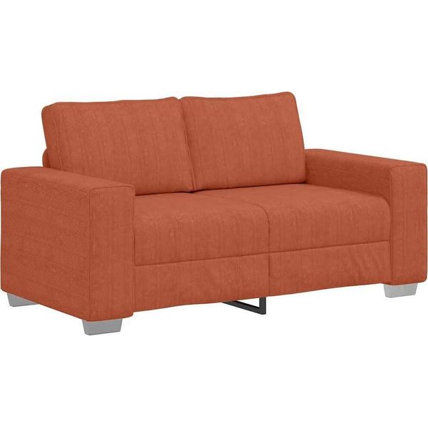 Vidaxl Divano A Due Posti Rosso Arancio 120 Cm In Tessuto A Coste-image