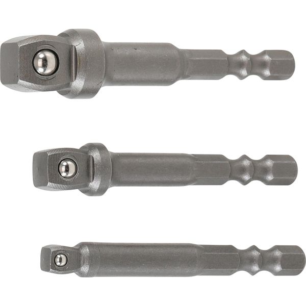 Bgs Set Di Adattatori Per Trapano Inclinabile Esagono Esterno 6,3 Mm (1/4") 3 Pezzi - 9162"-image