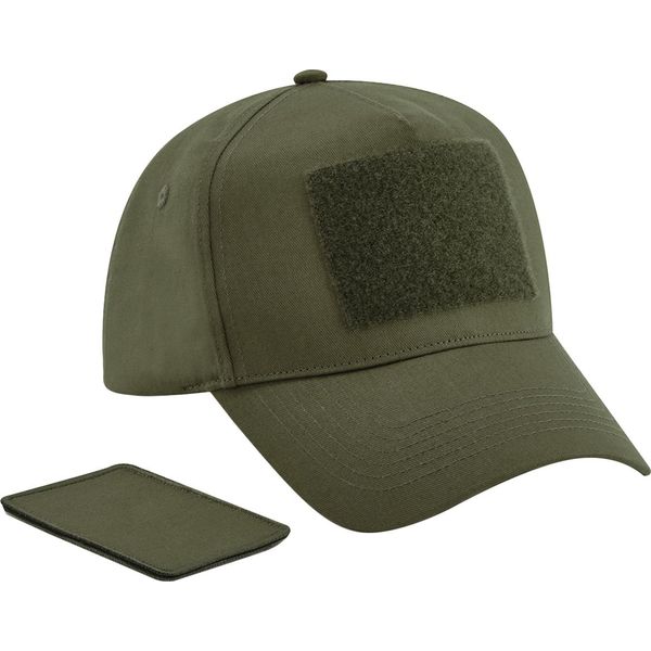 Beechfield - Cappello Da Baseball Con Patch Rimovibile PC4941 (Taglia Unica) (Verde Militare)-image